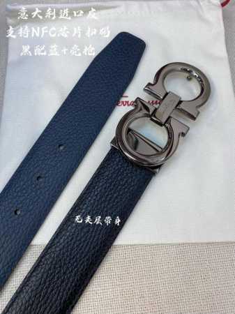 特 Ferragamo菲拉格慕 Nfc芯片扫码款 正品尺寸3.5Cm意大利原厂皮 - 点击图像关闭