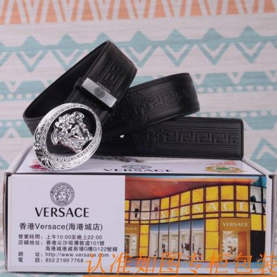 腰带皮带：范思哲原单牛皮腰带 男款皮带：材质百分百头层牛皮腰带保证真皮皮带，专柜原单品质、做工精细，时尚大牌，送人自用首选包装： 请认准如图专柜包装赠送打孔器手
