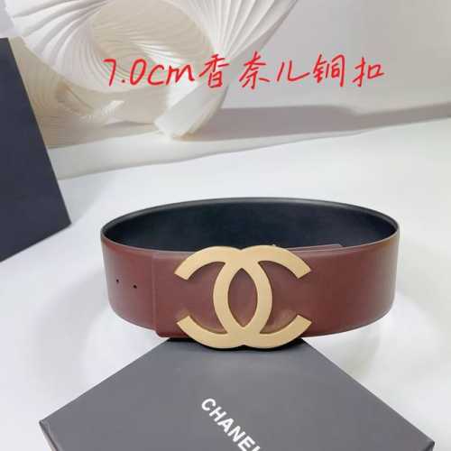 7.0Cm 香奈儿腰带，双面超仟皮皮料，长度：.75.80.85.90.95.100.105.110欧，铜五金扣原版开模定制庆祝]