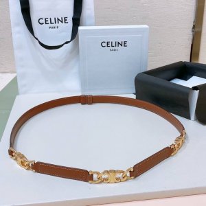 特 Celine购入正品开发、独家首发 Triomphe Gourmette小号Taurillon皮革可调节腰带、配有滑动式皮带 双面进口小牛皮 适用于高腰或中