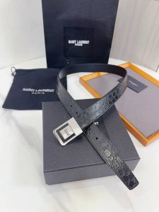 Saint Laurent 圣罗兰女士腰带皮带 原厂精密电渡扣头，意大利原厂皮，宽2.5Cm，代购级