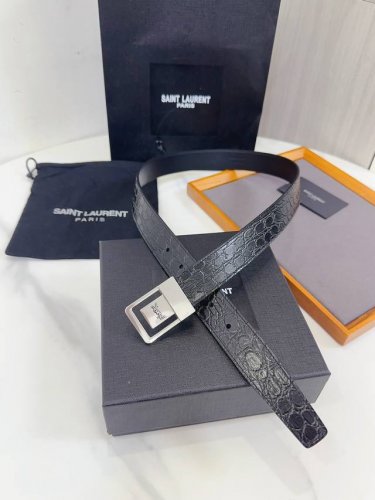Saint Laurent 圣罗兰女士腰带皮带 原厂精密电渡扣头，意大利原厂皮，宽2.5Cm，代购级