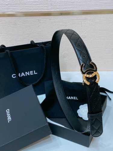 特 P200 Chanel 24C 黄铜金属 Logo搭扣 黄铜金属进口羊皮Logo带身手感柔软 细腻 3.0Cm