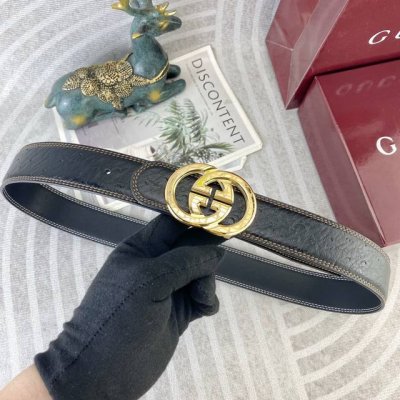 特 古奇 特种皮腰带系列 ，原厂五金精品不锈钢扣，手感柔软舒适 宽3.8Cm