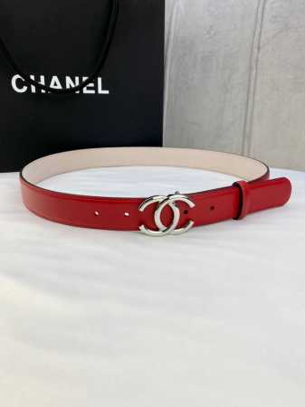 特 宽度3.0Cm Chanel 香奈儿 女士经典款腰带皮带新款光滑内衬磨砂牛皮银色 简单精品钢扣 - 点击图像关闭