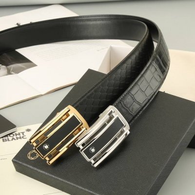特 万宝龙 头层自动牛皮 宽3.5Cm 官网同步，不锈钢金属标识，适合商务低调人士！自动扣款式