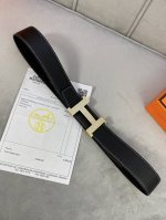 专柜同步 宽:3.8 爱马仕 Hermes 男士腰带 带身采用进口小牛皮 316精品施华洛水晶钻钢扣 双面可用