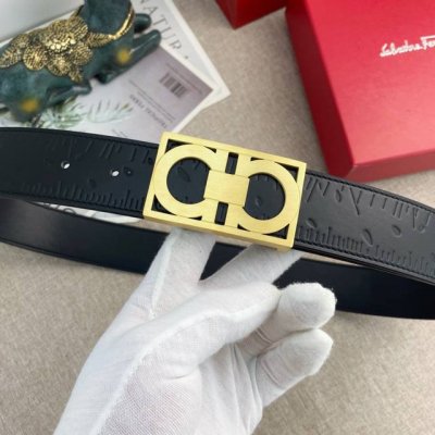 菲拉格慕 特种皮腰带系列 ，原厂五金精品不锈钢扣，手感柔软舒适 宽3.8Cm。
