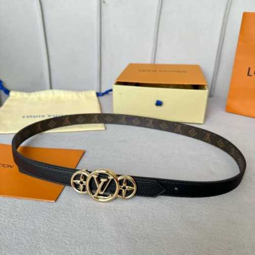 Lv S-Lock系列 寬度20mm 驢家法國驢女士腰帶 全新風格定制帆布面料襯托細膩的進口小牛皮 全新設計搭扣 融入字母和花卉图案 与腰带相结合雙面用