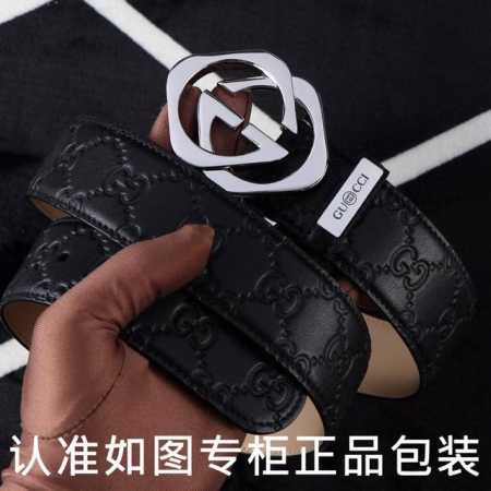 品名：古奇.Gucci原单 型号：认准如图专柜包装，赠送打孔器 材料：百分百头层牛皮，保证真皮。24K纯钢扣，Gg花纹双G系列专柜同等质量， 送人自用首选 包装 - 点击图像关闭