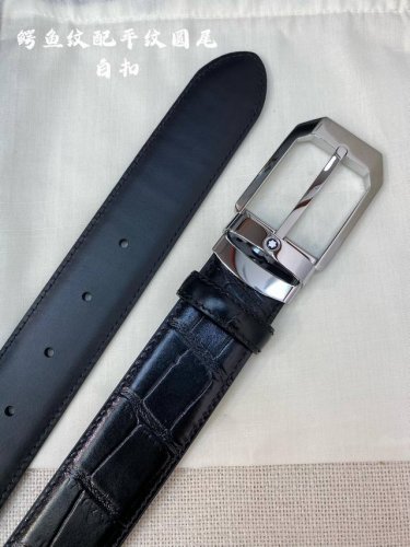 特 Montblanc万宝龙 宽3.5Cm 采用头层牛皮 精品针式扣头 自由裁剪商务休闲皮带