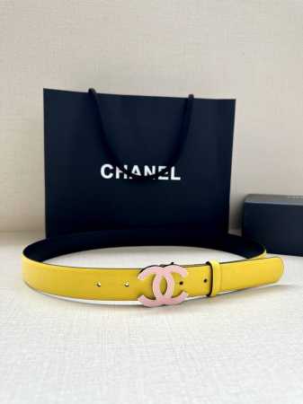 宽度3.0Cm Chanel 香奈儿 进口柔软小牛皮纹路清晰五金配件金 银色 金属磨胶钢扣。 - 点击图像关闭
