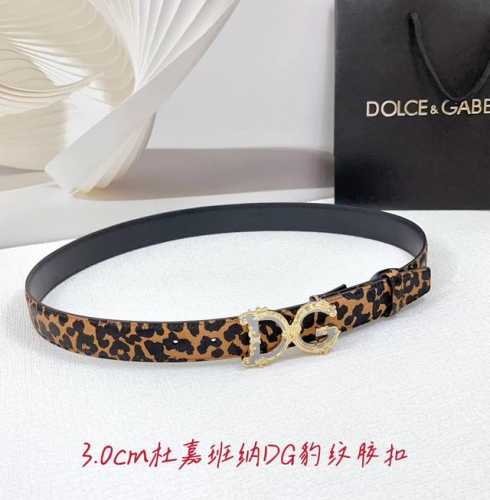 特 3.0Cm 杜嘉班纳D&G 腰带，豹纹面平纹底，长度：.75.80.85.90.95.100.欧，铜五金滴胶扣原版开模定制庆祝]