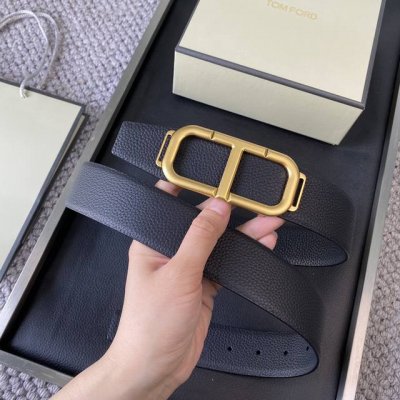 Tom Ford 汤姆福特。新品高端双面小牛皮，简约商务男士腰带，4.0Cm宽，双面使用，配原版包装