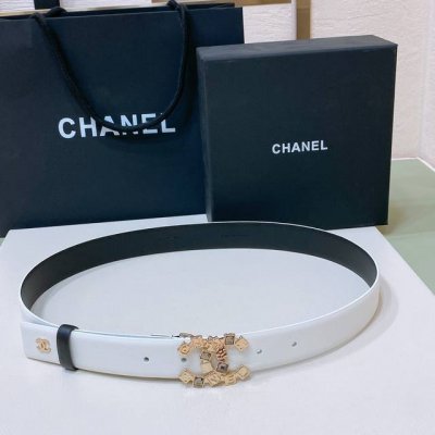 特 Chanel 24S Cc 水晶黑钻 波点面饰 字母 Logo搭扣 黄铜金属小牛皮腰带 手感柔软 细腻 3.0Cm 码数75- -100