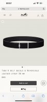 特 Tube H Belt Buckle & Reversible Leather Stra p40Mm