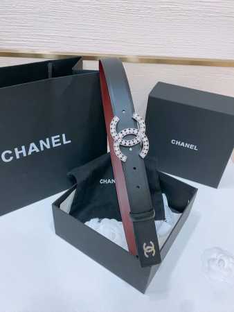 Chanel 春夏新款 小牛皮与黄铜Cc搭扣 精致细腻 光滑优雅 3.0Cm - 点击图像关闭