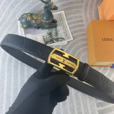 Lv 特种皮腰带自动带系列 ，原厂五金精品不锈钢扣，手感柔软舒适 宽3.5Cm。
