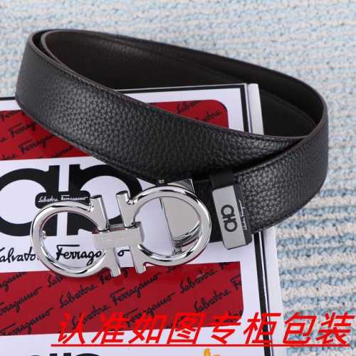 品名：菲拉格木原单 材料：百分百头层牛皮，保证真皮。24K纯钢扣双面可用专柜同等质量， 送人自用首选 包装： 请认准如图专柜包装，赠送打孔器，银联发票，宽度3.