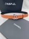宽度3.0Cm Chanel 香奈儿 女士腰带皮带新款柔软的内衬进口小牛皮搭配精品镶钻钢扣金 银色扣。