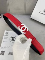 宽度3.0Cm Chanel 香奈儿 女士腰带 小牛皮 支持nfc芯片官方网站链接扫码验证、经典扣头 内侧cnc走光处理 边角手感圆润配有烤漆金属钢扣。