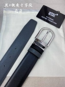 特 Montblanc万宝龙 宽3.5Cm 采用头层牛皮 精品针式扣头 自由裁剪商务休闲皮带