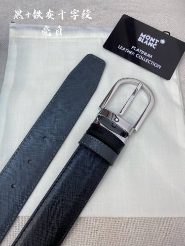 特 Montblanc万宝龙 宽3.5Cm 采用头层牛皮 精品针式扣头 自由裁剪商务休闲皮带