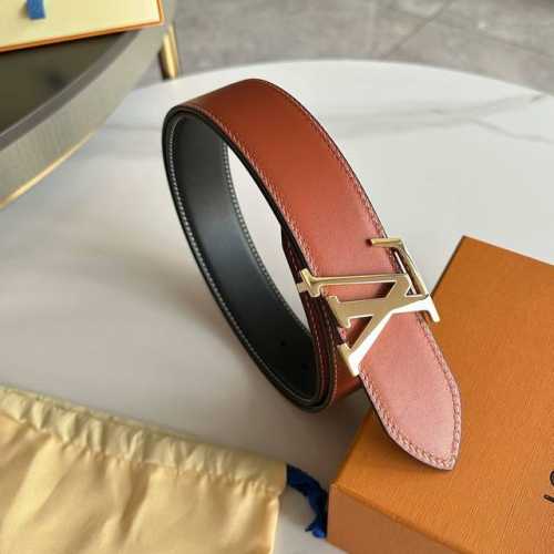 L0Uis Vuitt0N 今季新品 男士原單腰帶 寬度40毫米 雙面頭層小牛皮車雙線工藝 搭配經典316精鋼五金 適合沈穩低調的男神使用