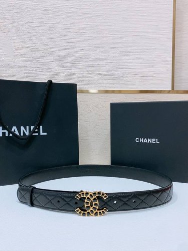 Chanel经典双C皮带腰带 Logo扣搭配进口小牛羊皮带身，质感满分，简直身春日里的点睛之笔，皮带直径3.0Cm
