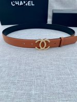 宽度3.0Cm Chanel 香奈儿 原版碰纹牛皮金 银 色镶钻钢扣。