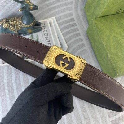 古奇 特种皮腰带系列 ，原厂五金精品不锈钢扣，手感柔软舒适 宽3.8Cm。