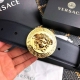 范思哲，原单，最新专柜款，男士黑色牛皮腰带，镶嵌柳丁配银色美杜莎头像板扣腰带 ，型号Dcu4806 Dvbsfd41P，正品尺寸，带身采用进口原厂定製头层牛皮，