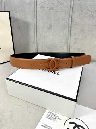 特 宽度3.0Cm Chanel 香奈儿 女士腰带 小牛皮 支持nfc芯片官方网站链接扫码验证、经典扣头 内侧cnc走光处理 边角手感圆润配有烤漆金属钢扣。 - 点击图像关闭