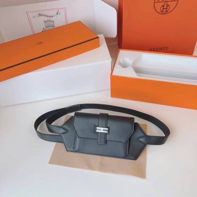 顶级专柜老鼠狠货24全新爱马仕 Hermes Elan Pocket 24 Belt 秋冬新款小腰包，Swift小牛皮腰带包 纯手工蜡线，精品全钢五金。手感柔软