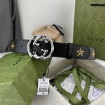 古奇，宽3.8Cm。最新原单意大利进口，Gucci复古标识出自80年代印花，搭配织纹背景，浮雕装饰金属搭扣，条条精美无瑕疵，原厂复刻，做工精细，搭配最新专柜方形