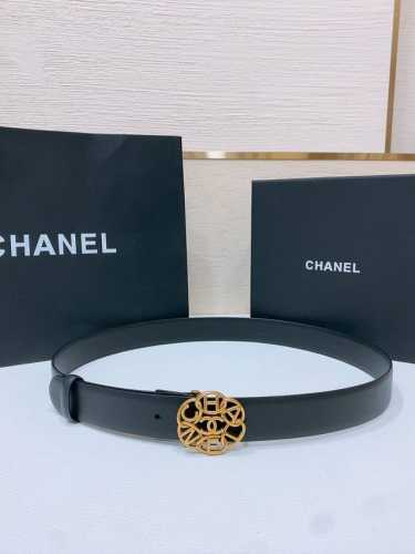 Chanel经典双C皮带腰带 Logo扣搭配进口小羊皮带身，质感满分，简直身春日里的点睛之笔，皮带直径3.0Cm
