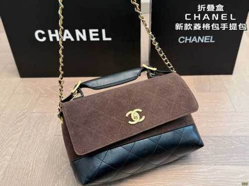 折叠盒 香奈儿Chanel 新款菱格包手提包 无与伦比的高级质感 美貌与实力并存 尺寸28 18