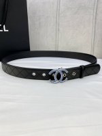 特 P220 宽度3.0Cm Chanel 香奈儿 经典款斜格走线 采用原版粒面牛皮、金 银 色镶钻钢扣。