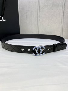 特 P220 宽度3.0Cm Chanel 香奈儿 经典款斜格走线 采用原版粒面牛皮、金 银 色镶钻钢扣。