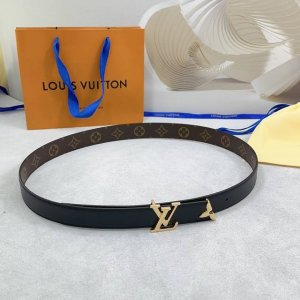 3.0Cm 路易威登Lv腰带，双面头层牛皮皮料，长度：.75.80.85.90.95.100.105.110欧，铜五金扣原版开模定制庆祝]