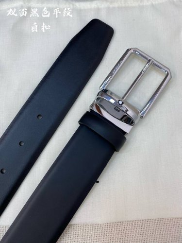 特 Montblanc万宝龙 宽3.5Cm 采用头层牛皮 精品针式扣头 自由裁剪商务休闲皮带