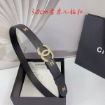 3.0Cm香奈儿腰带，双面头层牛皮，长度：.75.80.85.90.95.100.欧，满钻五金铜扣原版开模定制庆祝]