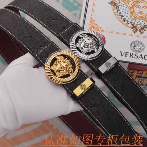 品名：范思哲 皮带原单 腰带 材料：百分百头层牛皮腰带，保证真皮皮带，专柜原单品质、做工精细，送人自用首选 包装： 请认准如图专柜包装，赠送打孔器，银联发票，宽