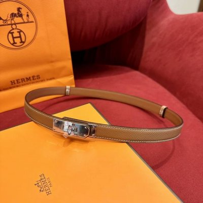 定制级 爱马仕hermes 女士腰带 原单完美正品代购级:法国定制纯进口epsom小牛皮，韧性十足，皮质手感细腻， 搭配316精钢完美kelly .18K金 .