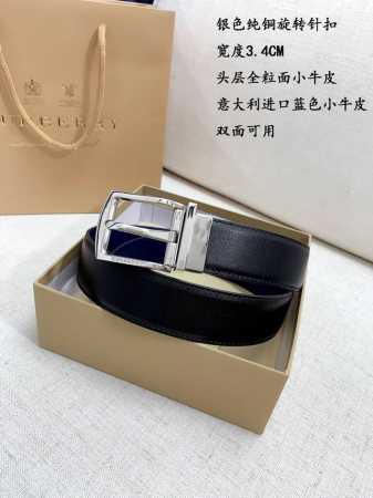 Made In Italy 批 配全套包装 品牌：巴宝莉海外原单 扣头材质：精品实心铜扣 带身材质正面：35Mm宽度采用双面采用进口头层牛皮腰带，纯钢质五金扣头 - 点击图像关闭