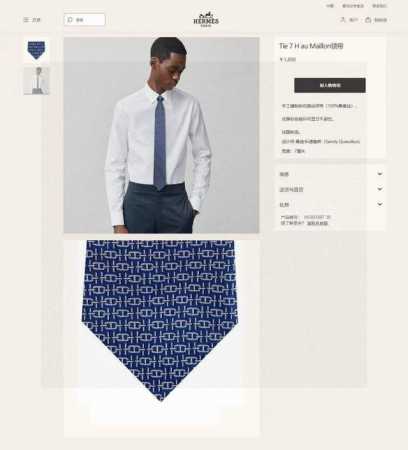 男士新款领带系列 H新型链条领带 ，稀有H家每年都有一千条不同印花的领带面世，从最初的多以几何图案表现骑术活动为主，到如今的款式则丰富得多，以活泼的动物或日常生 - 点击图像关闭