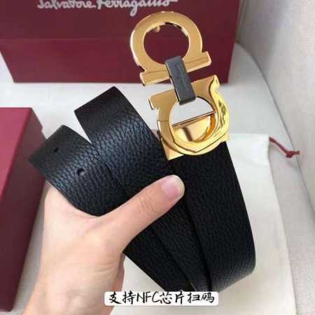 配专柜包装，菲拉格慕 35Mm！海外代工厂出货，采用双面自然甩头层牛皮，风格现代，为日常造型增姿添彩，达到修身效果，区别一般市场货。高端大气 - 点击图像关闭
