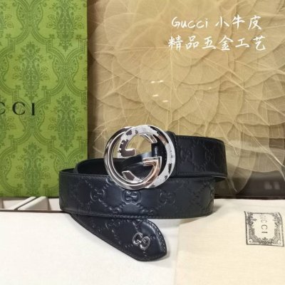 Gucci.古驰 全套包装 3.8Cm进口小牛皮压花, 专柜正品1:1完美复刻. 原版牛皮底, 采用热压印技术的gucci Signature皮革精制而成，触感