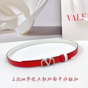 2.0Cm 华伦天奴双面平纹腰带，双面头层牛皮皮料，长度：.75.80.85.90.95.100欧，铜五金钻扣原版开模定制庆祝]