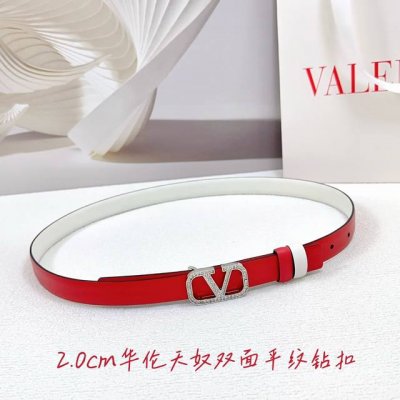 2.0Cm 华伦天奴双面平纹腰带，双面头层牛皮皮料，长度：.75.80.85.90.95.100欧，铜五金钻扣原版开模定制庆祝]